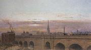 Henry George Hine,RI Railway Line at Camden Town (mk46) oil painting artist